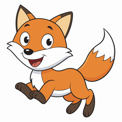 Charming Running Fox Cute Vector Artwork