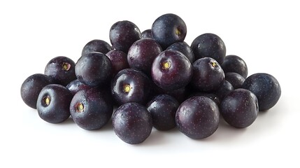 Heap of acai berries isolated on white background