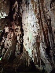 inside the cave old stone rock texture in cave south Thailand 