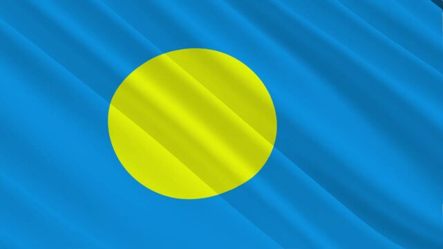 Palau Waving Flag, Motion Animation of Palau National Flag