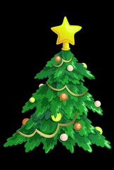 festive christmas tree vector illustration