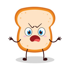 cute why expression of bread cartoon character