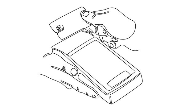 recommend clip art: continuous line of payment card machine