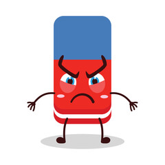 cute provoked expression of eraser cartoon character