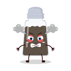 cute furious expression of black pepper cartoon character
