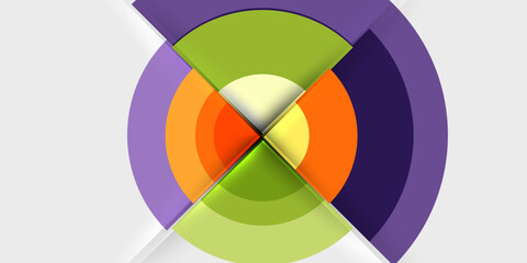 Obraz premium Circle and semi circle geometric background. Vector Illustration For Wallpaper, Banner, Background, Card, Book Illustration, landing page