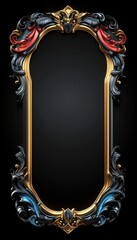 Elegant Ornate Gold Black Frame Design
