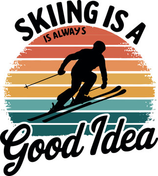Skiing T-shirt Design