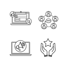 Web and Social Media Icon Set, Minimalist and Modern Design
