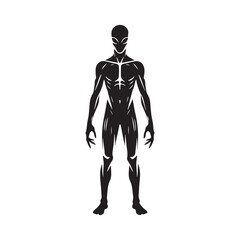 Minimalist Humanoid alien Silhouette - Vector of alien - alien Illustration.