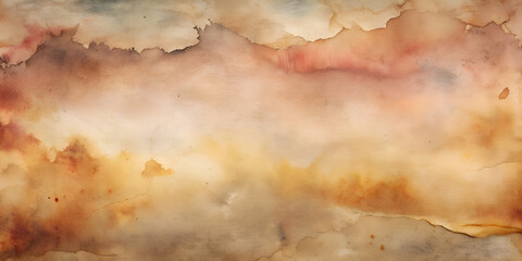 Obraz premium Ethereal Watercolor Wash. Abstract Art Print with Brown and Orange Hues