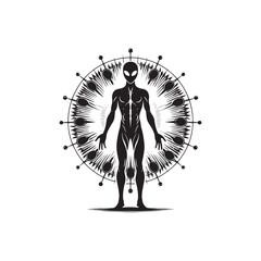 Energy Being Alien - Minimalist Alien Vector - Alien Silhouette - Illustration of Alien.