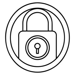 Padlock line icon