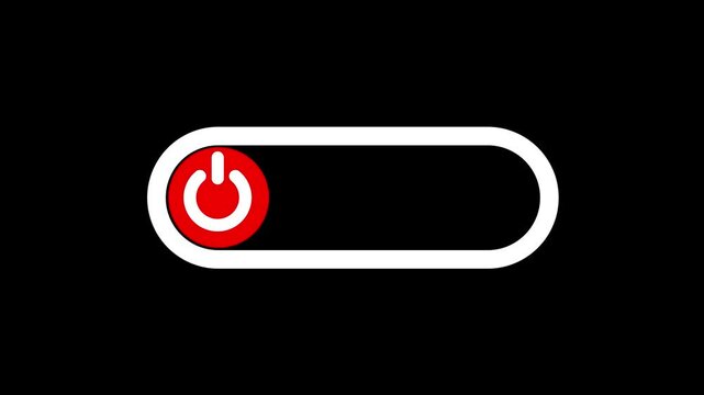 Button white Stroke, Push button Green turn to red in black background, ON OFF toggles switch buttons, Isolated On Off switcher icons animation. 