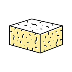 tofu block vegan food color icon vector. tofu block vegan food sign. isolated symbol illustration