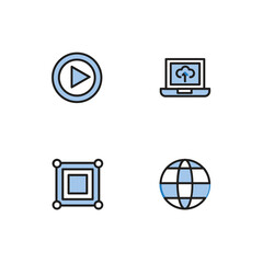Web and Social Media Icon Set, Minimalist and Modern Design
