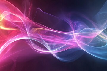 Fototapeta premium Colorful abstract swirls create a dynamic visual display of light and movement in a dark background