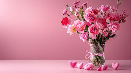 Fototapeta premium bouquet of tulips in vase