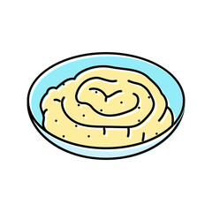 hummus dip vegan food color icon vector. hummus dip vegan food sign. isolated symbol illustration