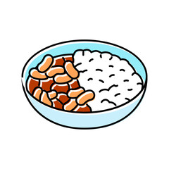 rice and beans vegan food color icon vector. rice and beans vegan food sign. isolated symbol illustration