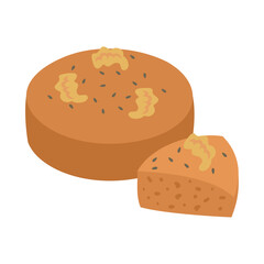 がんづき。フラットなベクターイラスト。
Ganzuki. Flat vector illustration.