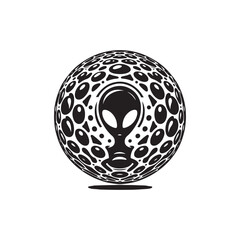 Alien Silhouette - Minimalist Vector of Alien - Illustration OF Alien.