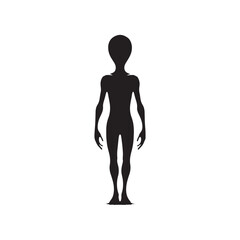 Alien Silhouette - Minimalist Vector of Alien - Illustration OF Alien.