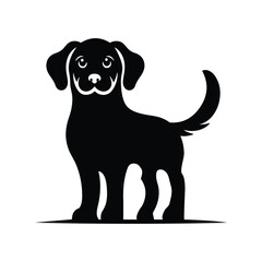 A cute Dog icon standing vector art illustration