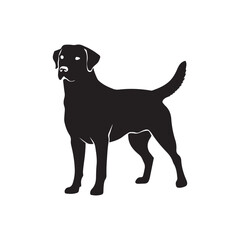Dog stand-by silhouette icon vector art illustration