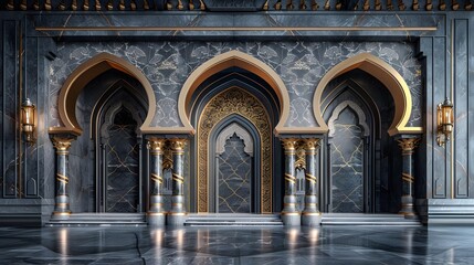 Obraz premium Grand ornate archway interior.