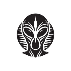 Alien Silhouette - Minimalist Alien Vector - Illustration of Alien.