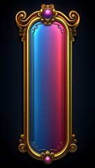 Ornate Gold Frame with Gradient Blue Red Panel