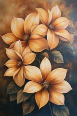Elegant beige lilies in a soft artistic painting style
