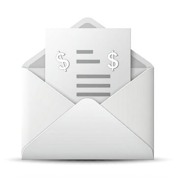 E-Statements Concept with Envelope, Document Icon, and Dollar Signs