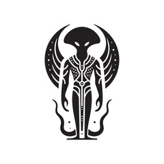 ancient guardian - Alien Vector Silhouette - Illustration of Alien.