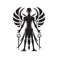 ancient guardian - Alien Vector Silhouette - Illustration of Alien.