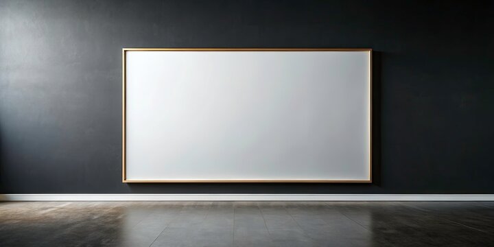 Empty Whiteboard on Black Background for Creative Ideas and Presentations, Ideal for Business, Education, and Marketing Use - Versatile and Clean Design