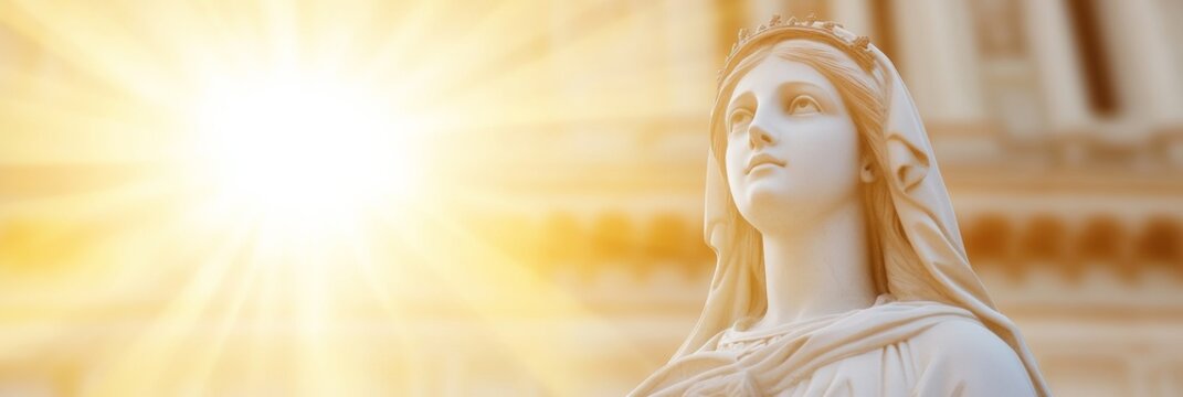 Majestic Cathedral with Virgin Mary at Feast of the Immaculate Conception, Easter, Christmas