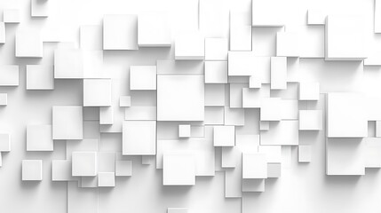 White digital pixel squares art, isolated PNG geometric overlay