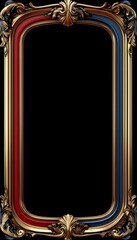 Ornate Gold Frame With Red And Blue Accents