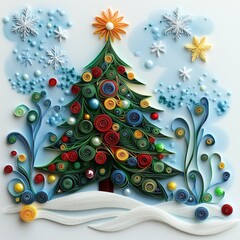 Festive Christmas Tree Greeting Cards 