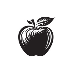 Apple Silhouette - Minimalist Apple Vector - Apple Illustration.