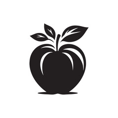 Apple Silhouette - Minimalist Apple Vector - Apple Illustration.