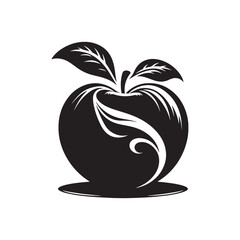 Apple Silhouette - Minimalist Apple Vector - Apple Illustration.