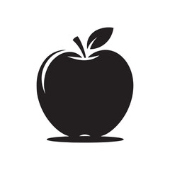 Apple Silhouette - Minimalist Apple Vector - Apple Illustration.
