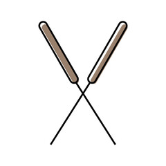 crossed needles acupuncture color icon vector. crossed needles acupuncture sign. isolated symbol illustration