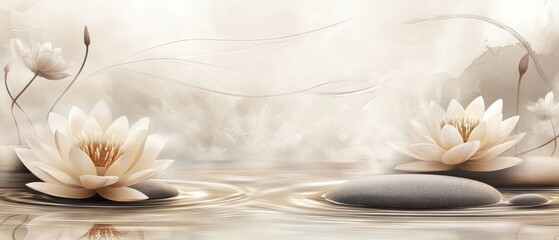 Eastern-inspired beauty salon and spa menu background with calm luxury motifs