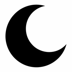 Crescent Moon Silhouette Vector Art