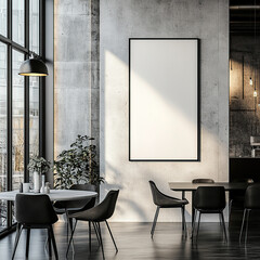 Modern living room, white picture frame, home, sofa, light, simple style