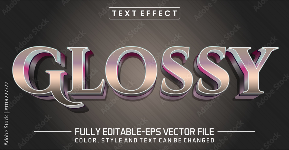 Poster glossy font text effect editable